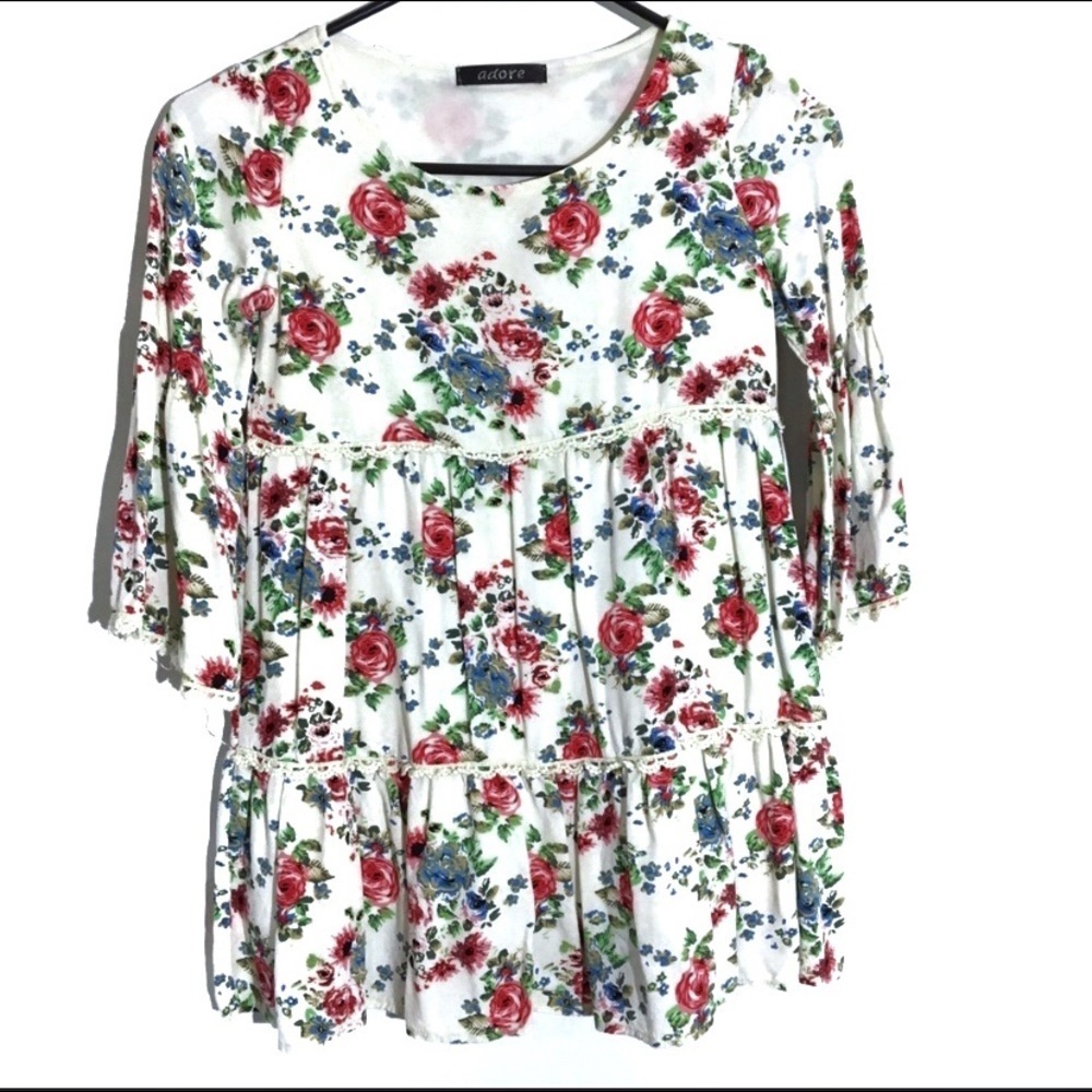 Adore Girls Floral Boutique Top/Tunic 7/8